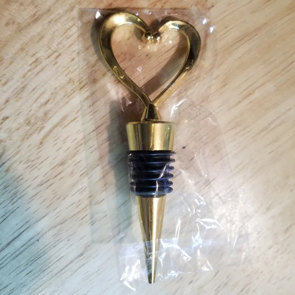 1 Gold Heart Wine Stopper